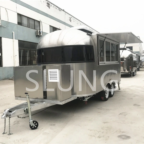 Stainless Steel Airstream Food Truck, Catering Airstream EU Standard Food Trailer